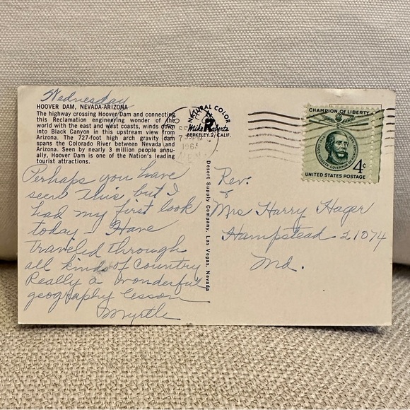 Hoover Dam Nevada Arizona Postcard - Picture 4 of 5
